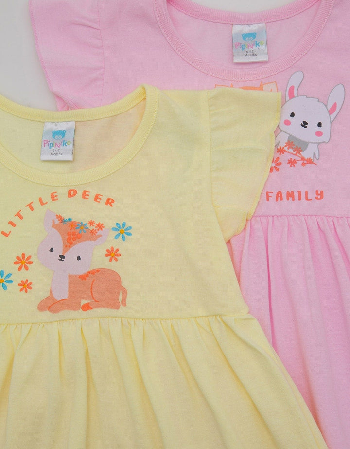 Pipiniko Short Sleeve Midi Dress Pack Of 2 Dress Deer