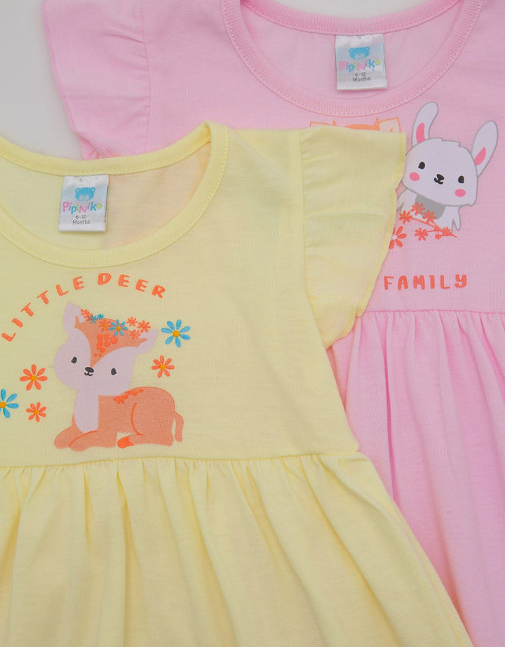 Pipiniko Short Sleeve Midi Dress Pack Of 2 Dress Deer