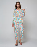 St. Yves Long Sleeve Pyjama Pants Colourfull Monstera