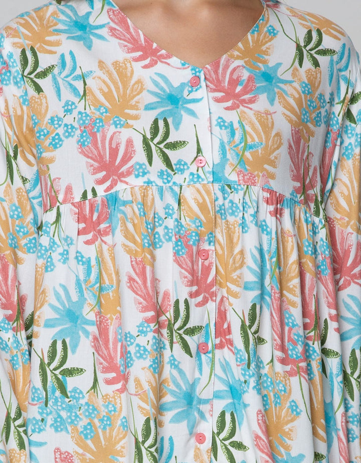 St. Yves Long Sleeve Pyjama Pants Colourfull Monstera