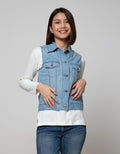 Geela Sleveless Light Denim Jacket