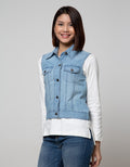Geela Sleveless Light Denim Jacket