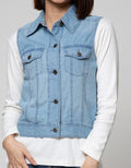 Geela Sleveless Light Denim Jacket