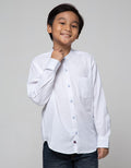 Nevada Long Seeve Shirt Textured Solid Kerah Koko