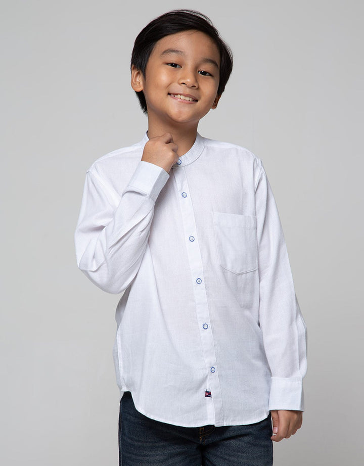Nevada Long Seeve Shirt Textured Solid Koko Collar