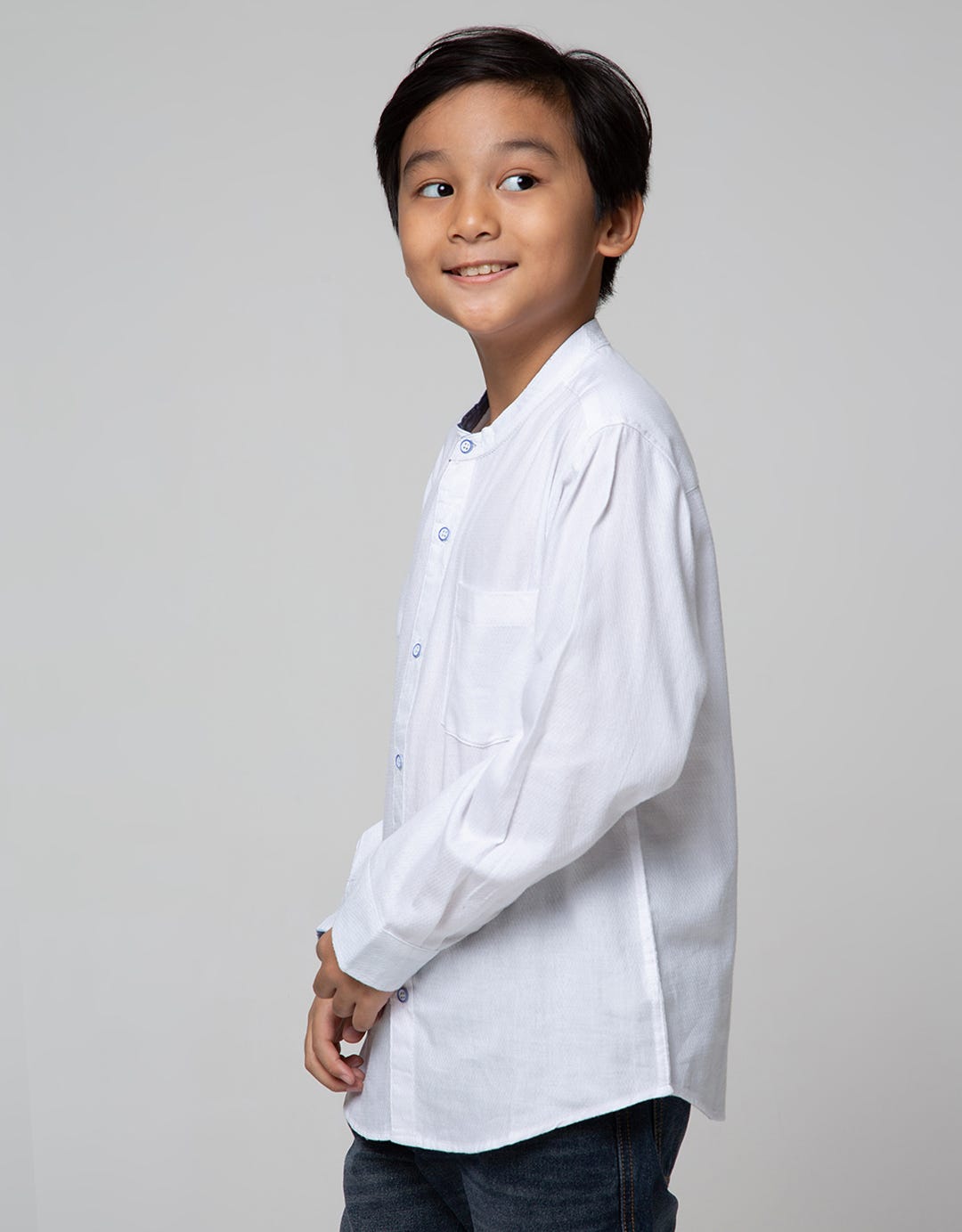 Nevada Long Seeve Shirt Textured Solid Koko Collar