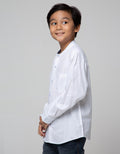 Nevada Long Seeve Shirt Textured Solid Kerah Koko