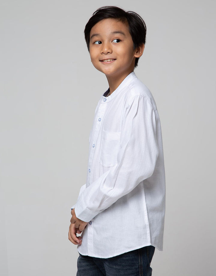 Nevada Long Seeve Shirt Textured Solid Koko Collar