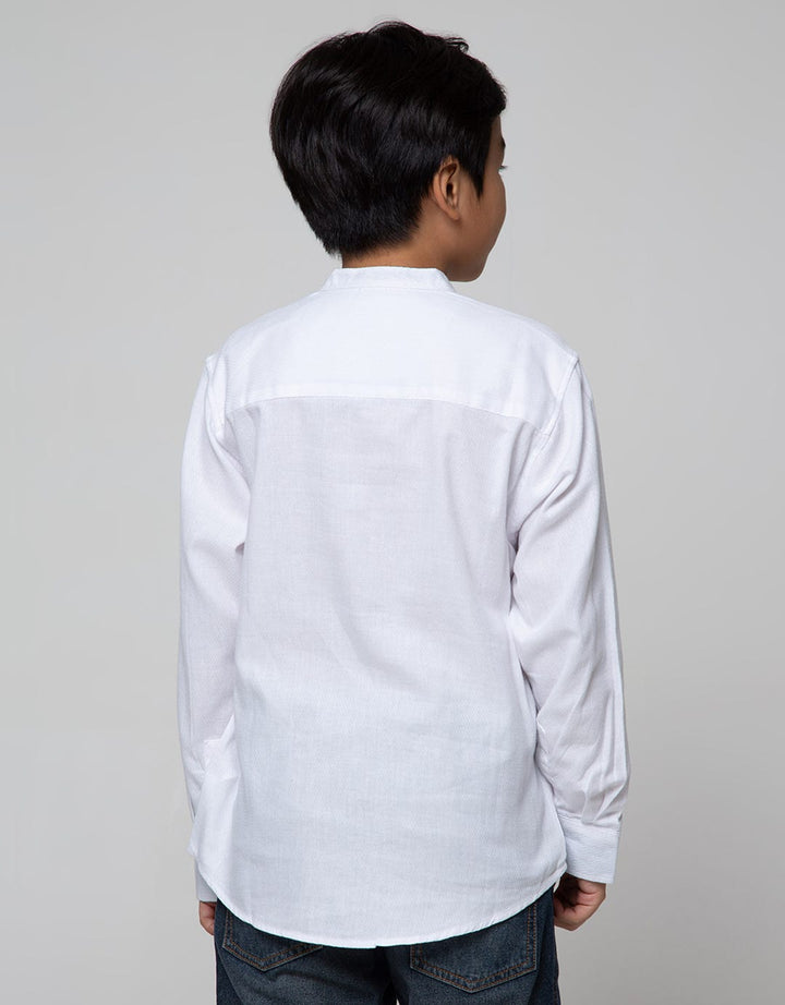 Nevada Long Seeve Shirt Textured Solid Koko Collar