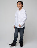 Nevada Long Seeve Shirt Textured Solid Kerah Koko
