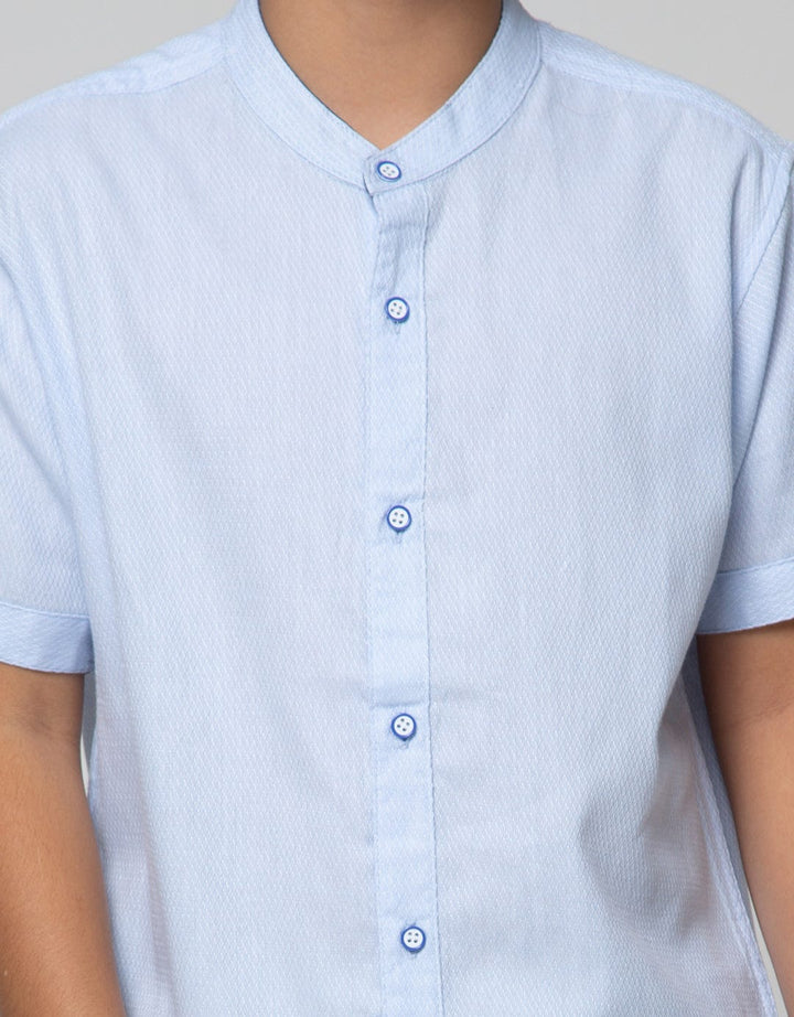 Nevada Short Sleeve Shirt Textured Solid Kerah Koko