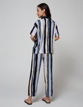 Nevada Short Sleeve Pyjama Pants Brick Stripe Combo