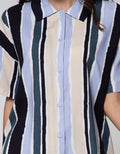 Nevada Short Sleeve Pyjama Pants Brick Stripe Combo