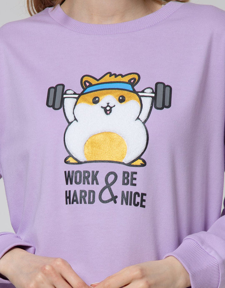 Nevada Sweatshirt Hamster Work Out And Be Nice