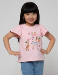 Little M Short Sleeve T-Shirt Ruffle Animlas