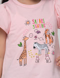 Little M Short Sleeve T-Shirt Ruffle Animlas