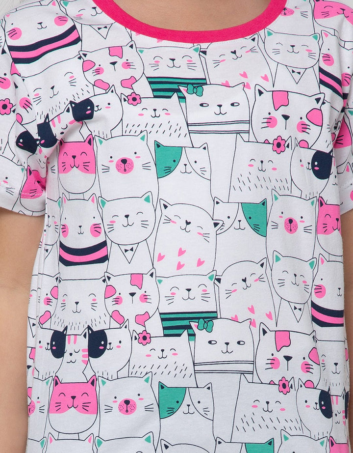 Little M Short Sleeve T-Shirt 2 Pack Cat