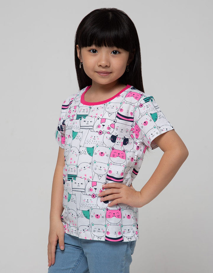 Little M Short Sleeve T-Shirt 2 Pack Cat