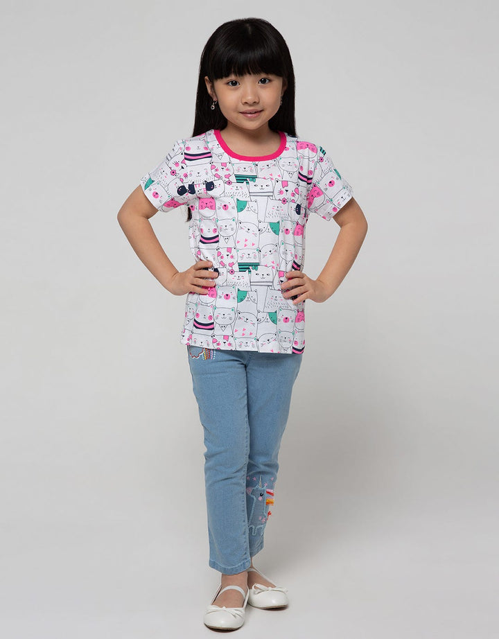 Little M Short Sleeve T-Shirt 2 Pack Cat
