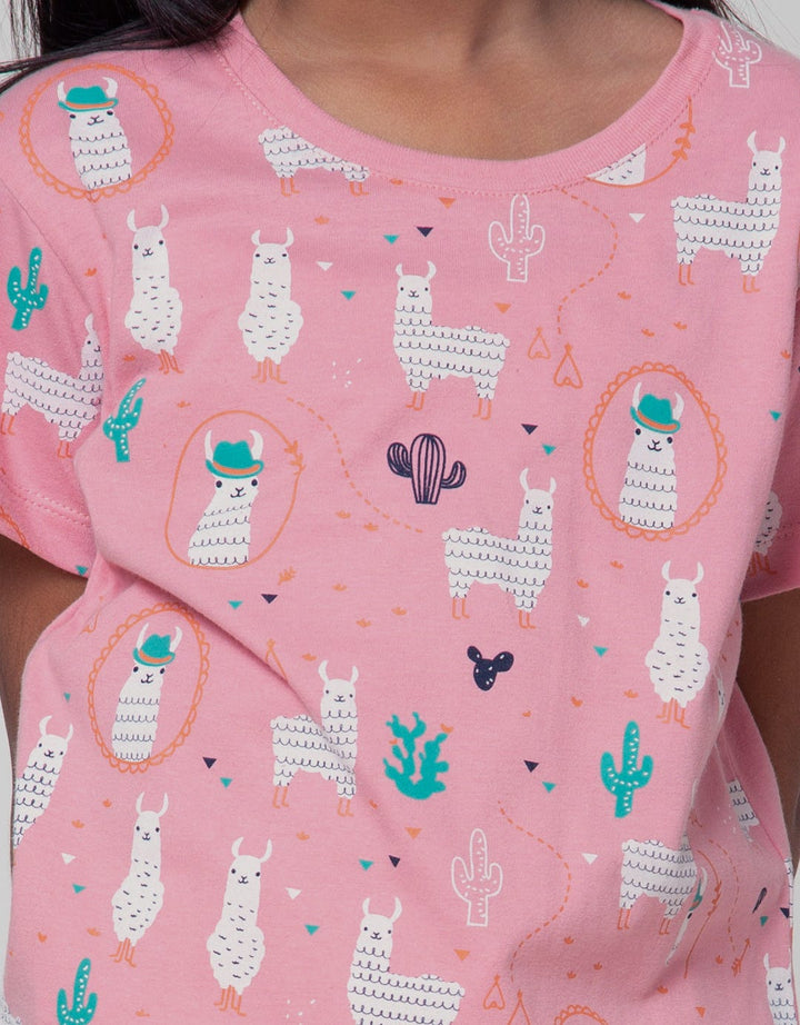 Little M Short Sleeve T-Shirt 2 Pack Llama