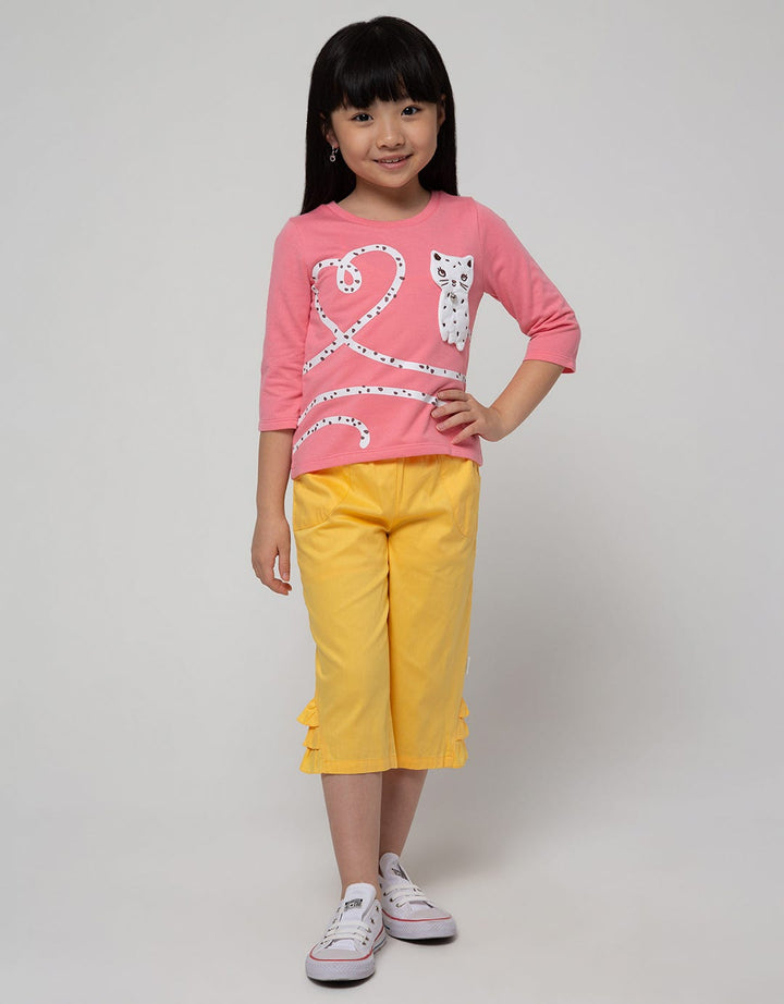 Little M Long Sleeve T-Shirt Cat Ekor Panjang Hati