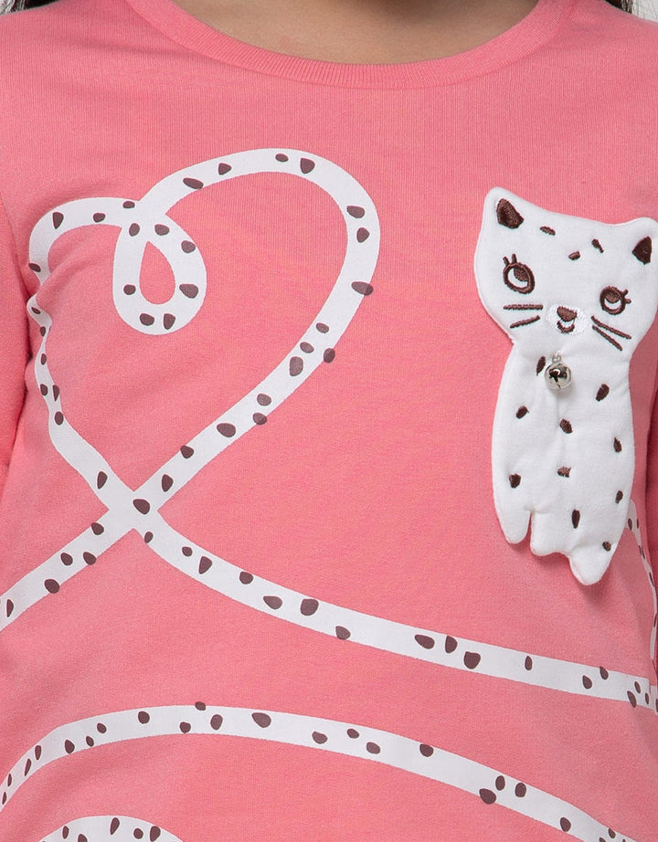 Little M Long Sleeve T-Shirt Cat Ekor Panjang Hati