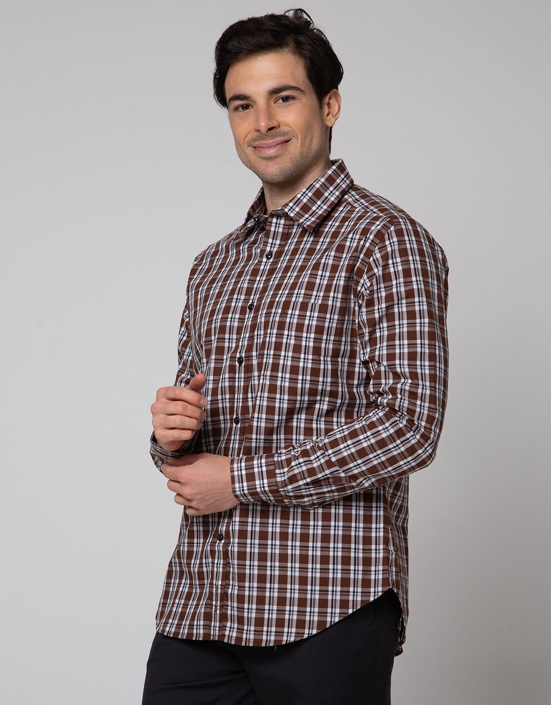 Johnwin Kemeja Formal Print Check