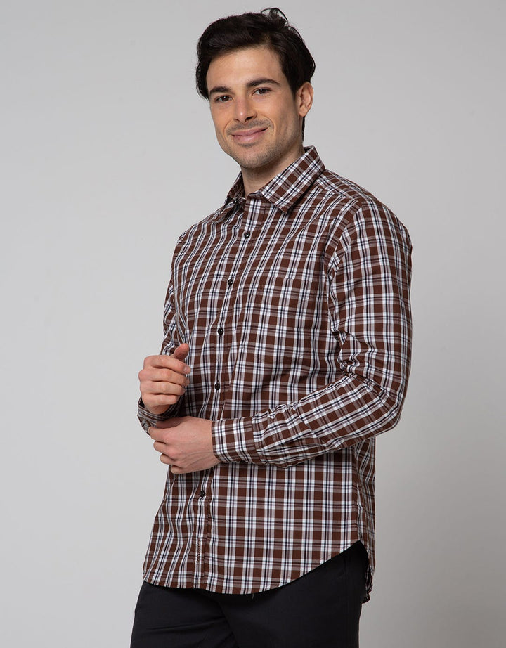 Johnwin Kemeja Formal Print Check