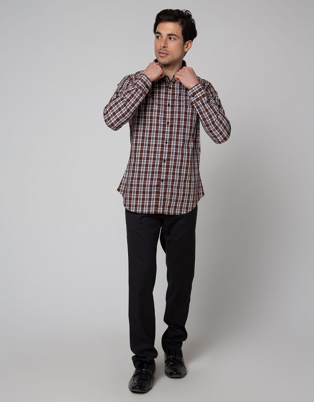 Johnwin Kemeja Formal Print Check