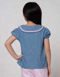 Little M Short Sleeve Shirt Kemeja Kerah Kuping Bunny