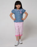 Little M Short Sleeve Shirt Kemeja Kerah Kuping Bunny