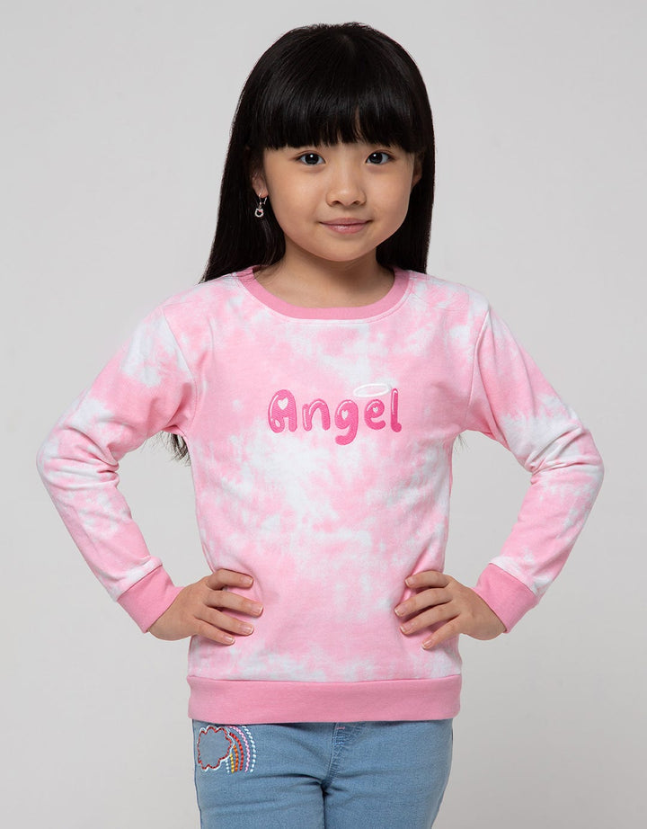 Little M Tie Dye Sweatshirt Embroidered Angel