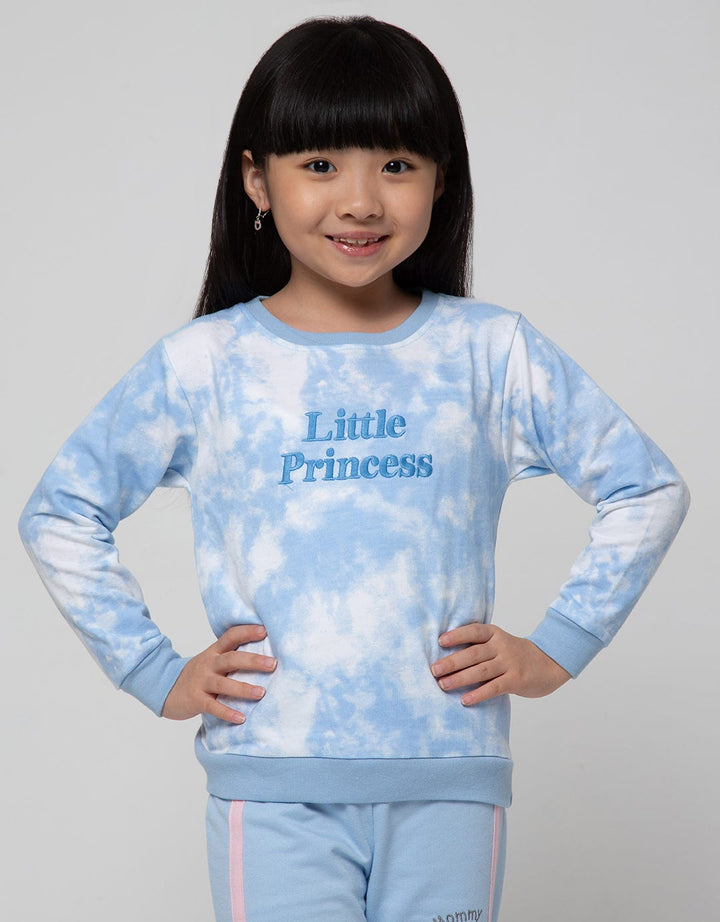 Little M Sweatshirt Tie Dye Embroidered Little Princess