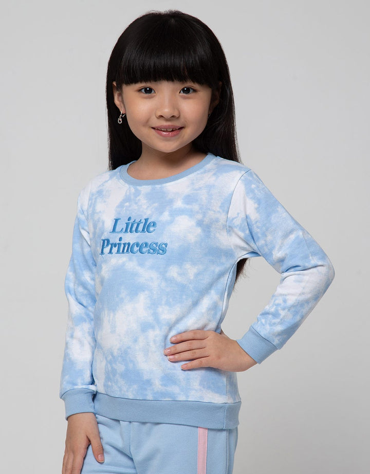 Little M Sweatshirt Tie Dye Embroidered Little Princess