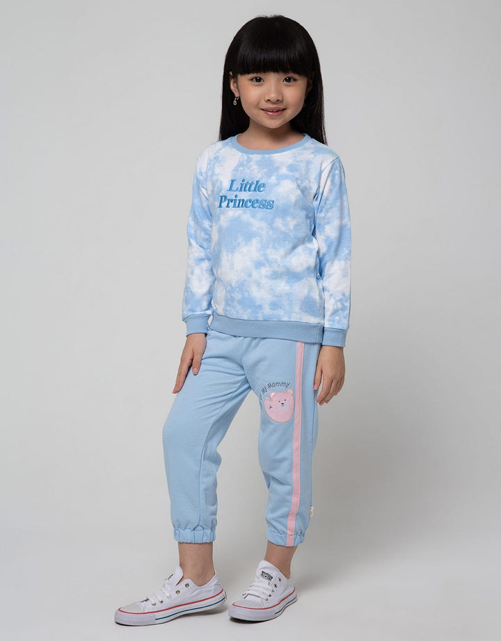 Little M Sweatshirt Tie Dye Embroidered Little Princess