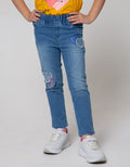 Little M Heart Patch Denim Jeggings