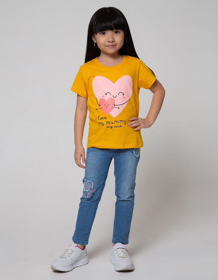 Little M Heart Patch Denim Jeggings