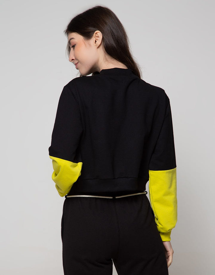 American Jeans Crop Sweatshirt With Half Zipper