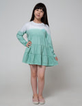 Nevada Long Sleeve Midi Dress Daily Ombre Mint Print