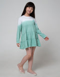 Nevada Long Sleeve Midi Dress Daily Ombre Mint Print