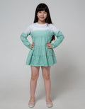 Nevada Long Sleeve Midi Dress Daily Ombre Mint Print