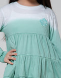 Nevada Long Sleeve Midi Dress Daily Ombre Mint Print