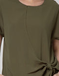 St. Yves Short Sleeve Blouse Knot