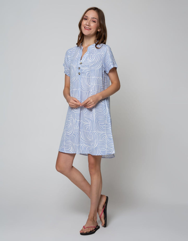 St. Yves Short Sleeve Midi Dress Sleeve Print