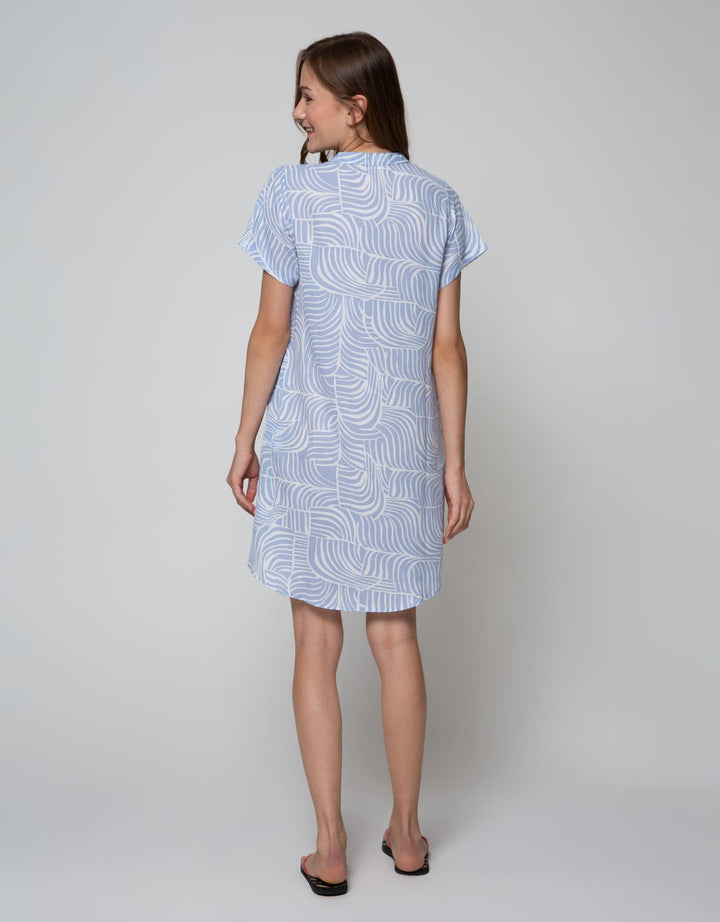 St. Yves Short Sleeve Midi Dress Sleeve Print