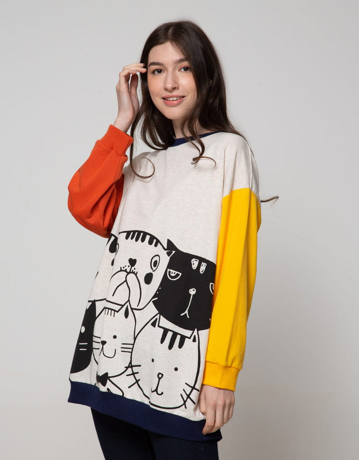Nevada Sweatshirt Oversized Cat Kawaii