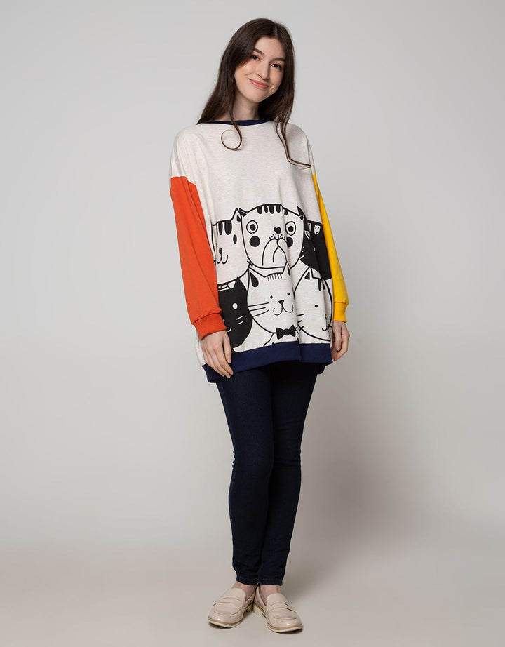 Nevada Sweatshirt Oversized Cat Kawaii