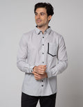 Johnwin Kemeja Pocket Stripe Casual