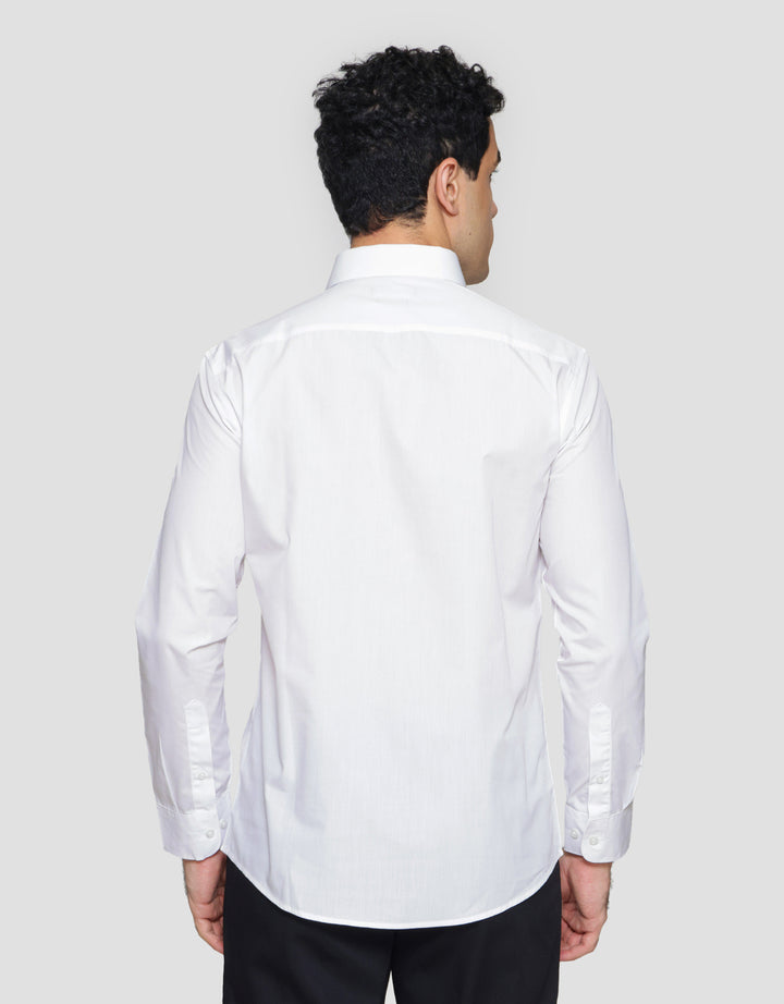 Cole Basic Solid Kemeja Slim Pria