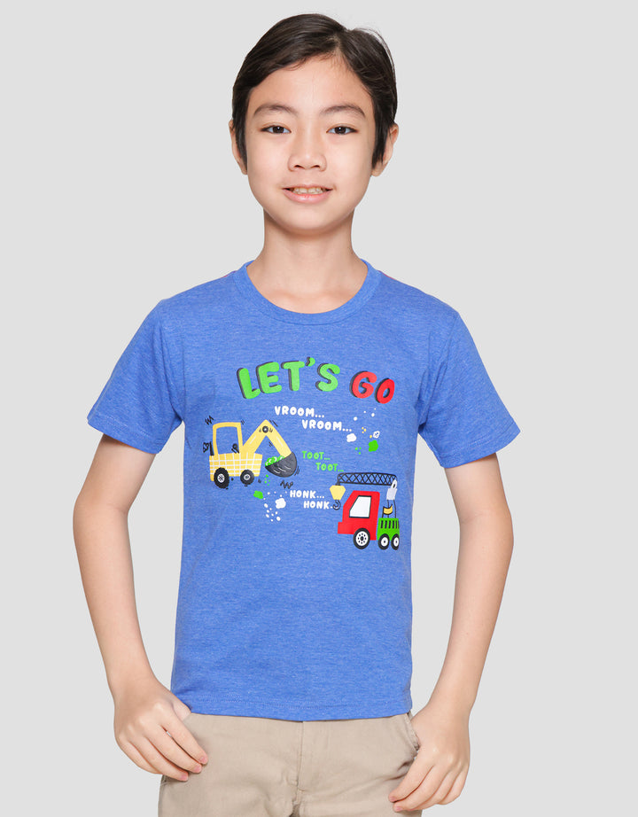 Little M Print Tractor Kaos Lengan Pendek Anak Laki-laki